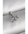 ietaks™ 316L Çelik Gümüş Renk Zirkon Taşlı Kurdele Tragus Piercing