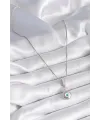 ietaks™ 316L Çelik Gümüş Renk Zirkon Taşlı Nazar Boncuk Model Kadın Kolye