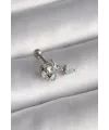 ietaks™ 316L Çelik Gümüş Renk Zirkon Taşlı Sallantı Kalp Detay Tragus Piercing
