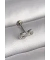 ietaks™ 316L Çelik Gümüş Renk Zirkon Taşlı Sonsuzluk Model Tragus Piercing