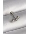 ietaks™ 316L Çelik Gümüş Renk Zirkon Taşlı Tragus Piercing