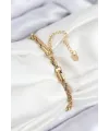 ietaks™ 316L Çelik Nazar Boncuk Model Burgu Zincir Gold Renk Kadın Bileklik