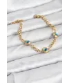 ietaks™ 316L Çelik Nazar Model Gold Renk Kadın Bileklik