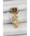ietaks™ 316L Çelik Sallantılı Zirkon Taşlı Ayıcık Model Gold Renk Nomination Charm