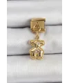 ietaks™ 316L Çelik Sallantılı Zirkon Taşlı Ayıcık Model Gold Renk Nomination Charm