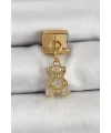 ietaks™ 316L Çelik Sallantılı Zirkon Taşlı Ayıcık Model Gold Renk Nomination Charm