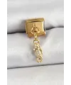 ietaks™ 316L Çelik Sallantılı Zirkon Taşlı Çiçek Model Gold Renk Nomination Charm