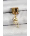 ietaks™ 316L Çelik Sallantılı Zirkon Taşlı Deniz Anası Model Gold Renk Nomination Charm
