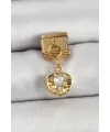 ietaks™ 316L Çelik Sallantılı Zirkon Taşlı İstiridye Model Gold Renk Nomination Charm