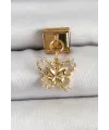 ietaks™ 316L Çelik Sallantılı Zirkon Taşlı Kelebek Model Gold Renk Nomination Charm