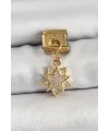 ietaks™ 316L Çelik Sallantılı Zirkon Taşlı Yıldız Model Gold Renk Nomination Charm