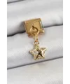ietaks™ 316L Çelik Sallantılı Zirkon Taşlı Yıldız Model Gold Renk Nomination Charm