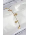 ietaks™ 316L Çelik Sıralı Yıldız Model Gold Renk Kadın Bileklik
