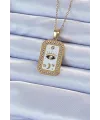 ietaks™ 316L Çelik Zincir Altın Renk Mineli Zirkon Taşlı Göz Figür Tarot Kolye