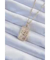 ietaks™ 316L Çelik Zincir Altın Renk Zirkon Taşlı Yüz Figürlü Tarot Kolye