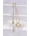 ietaks™ 316L Çelik Zincir Gold Renk Ay Yıldız Unisex Kolye