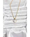 ietaks™ 316L Çelik Zincir Gold Renk Bombeli Kalp Model Kadın Kolye