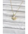 316L Çelik Zincir Gold Renk Deniz Kabuğu Model Kadın Kolye