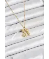 ietaks™ 316L Çelik Zincir Gold Renk Erkek Kız Model Kadın Kolye
