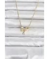 316L Çelik Zincir Gold Renk Fiyonk Model Kadın Kolye