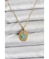 ietaks™ 316L Çelik Zincir Gold Renk Kelebek Figür Kadın Kolye