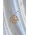 ietaks™ 316L Çelik Zincir Gold Renk Lotus Model Kolye
