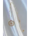 ietaks™ 316L Çelik Zincir Gold Renk Lotus Model Kolye