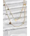 316L Çelik Zincir Gold Renk Pullu Kadın Kolye