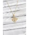 ietaks™ 316L Çelik Zincir Gold Renk Sonsuzluk Model Zirkon Taşlı Kadın Kolye