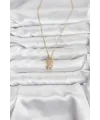ietaks™ 316L Çelik Zincir Gold Renk Teddy Bear Model Zirkon Taşlı Kadın Kolye
