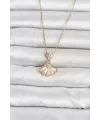 316L Çelik Zincir Gold Renk Yelpaze Model Kadın Kolye