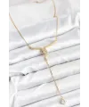 ietaks™ 316L Çelik Zincir Gold Renk Yılan Model Y Kolye