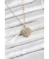 ietaks™ 316L Çelik Zincir Gold Renk Zirkon Taşlı Kadın Kolye