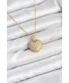 ietaks™ 316L Çelik Zincir Gold Renk Zirkon Taşlı Kalpli Kadın Kolye