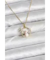 ietaks™ 316L Çelik Zincir Gold Zirkon Taşlı Yılbaşı Temalı Kadın Kolye
