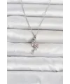 316L Çelik Zincir Gümüş Renk Flamingo Model Kadın Kolye