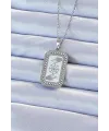ietaks™ 316L Çelik Zincir Gümüş Renk Mineli Zirkon Taşlı Göz Figür Tarot Kolye