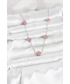 ietaks™ 316L Çelik Zincir Gümüş Renk Pembe Baby Boy Yonca Kadın Kolye