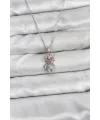 ietaks™ 316L Çelik Zincir Gümüş Renk Teddy Bear Model Zirkon Taşlı Kadın Kolye