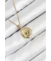 ietaks™ 316L Çelik Zirkon Taşlı Ay Ve Güneş Model Gold Renk Kadın Kolye