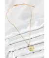 ietaks™ 316L Çelik Zirkon Taşlı Ay Ve Güneş Model Gold Renk Kadın Kolye
