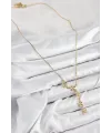 ietaks™ 316L Çelik Zirkon Taşlı Çiçek Model Gold Renk Kadın Kolye