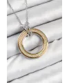 ietaks™ 316L Çelik Zirkon Taşlı Dönen Daire Model Gold Ve Gümüş Renk Kadın Kolye
