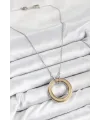 ietaks™ 316L Çelik Zirkon Taşlı Dönen Daire Model Gold Ve Gümüş Renk Kadın Kolye