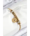 ietaks™ 316L Çelik Zirkon Taşlı Göz Charm Model Gold Renk Kadın Bileklik