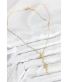 ietaks™ 316L Çelik Zirkon Taşlı Güneş Ve Ay Model Gold Renk Kadın Kolye