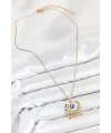ietaks™ 316L Çelik Zirkon Taşlı Nazar Model Gold Renk Kadın Kolye