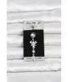 316L Cerrahi Çelik Sallantılı Zirkon Taşlı Model Göbek Piercing