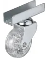 327 - 50x20 Mm Şeffaf Makaralı Uzun U Tablalı Teker 4 Adet