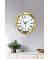 36 cm Gold Metal Roma Rakamlı Duvar Saati